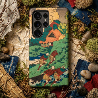 Poem by Kakinomoto Hitomaro - Hokusai Phone Case Vibrant Vintage-style Phone Case Traditional Japanese Woodblock Print Hokusai Ukiyo-e