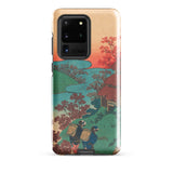 Poem by Sarumaru Dayu - Hokusai Phone Case Samsung Galaxy S20 Ultra / Gloss Phone Case Vibrant Traditional Japanese Woodblock Print Design