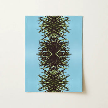 Pointy - Modern Mirrored Botanical Leaf Art Print / Canvas, 12x16’’ / 31x41cm / Unframed / no Border, Posters Prints & Visual Artwork, Toby