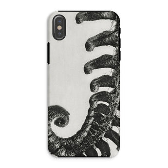 Polystichum Munitum (prickly Shield–fern) - Karl Blossfeldt Phone Case Iphone Xs / Matte Phone Case Black White Design Curled Fern Plant