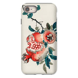 Pomegranate - Kono Bairei Kacho-ga Fruit Phone Case Iphone 8 / Matte Decorative Watercolor-style Painting Pomegranates Leaves Kōno,