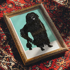 Poodle - Moriz Jung Vintage Graphic Dog Art Print, Framed Silhouette Artwork Black Poodle Dog