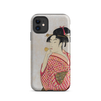 Poppen o Fuku Musume - Utamaro Ukiyo-e iPhone-Hülle, 11 / Matt, Handyhüllen, Toby Leon