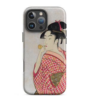 Iphone 16 Pro Max / Matte Poppen o Fuku Musume - Utamaro Ukiyo-e Case Kitagawa, Edo-period Allure
