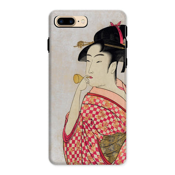 Poppen o Fuku Musume - Utamaro Ukiyo-e Iphone Case 8 Plus / Matte Phone Case Japanese Ukiyo-e Style Painting Geisha Utamaro Kitagawa,