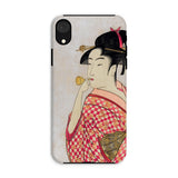 Poppen o Fuku Musume - Utamaro Ukiyo-e iPhone-Hülle, Xr / Matt, Handyhüllen, Toby Leon