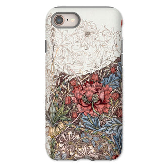 Poppies & Honeysuckle - Coque iPhone William Morris, 8 / Mat, Coques de téléphone portable, Toby Leon