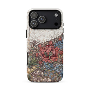 Poppies & Honeysuckle - William Morris Phone Case Iphone 17 Pro Max / Matte Iphone 12 Pro Max Case Floral Design Black William Morris