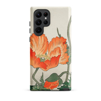 Poppies - Ohara Koson Shin-hanga Phone Case, Samsung Galaxy S22 Ultra / Matte, Mobile Cases, Toby Leon