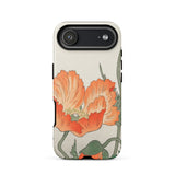 Poppies - Ohara Koson Shin-hanga Phone Case Iphone 17 Air / Matte Beige Poppy Flower Phone Case Green Leaves Orange Ohara Koson’s Poppy,