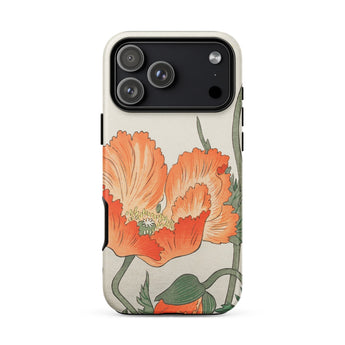 Poppies - Ohara Koson Shin-hanga Phone Case Iphone 17 Pro Max / Matte Iphone 13 Pro Max Case Orange Poppy Design Ohara Koson’s Poppy,