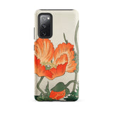 Poppies - Ohara Koson Shin-hanga Phone Case Samsung Galaxy S20 Fe / Matte Phone Case Vibrant Orange Poppy Flower Design Green Ohara Koson’s