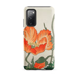 Poppies - Ohara Koson Shin-hanga Phone Case Samsung Galaxy S20 Fe / Matte Phone Case Vibrant Orange Poppy Flower Design Green Ohara Koson’s