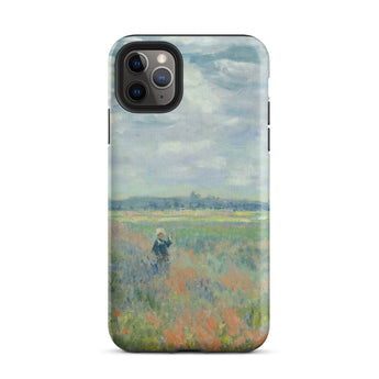Poppy Fields Near Argenteuil - Claude Monet Phone Case Iphone 11 Pro Max / Matte Soft-focus Impressionist Painting Figure Field Cloudy