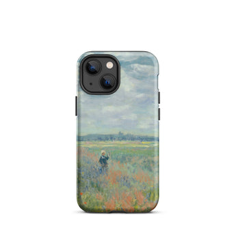 Poppy Fields Near Argenteuil - Claude Monet Phone Case Iphone 13 Mini / Matte Soft-focus Impressionist Painting Lone Figure Field Monet’s