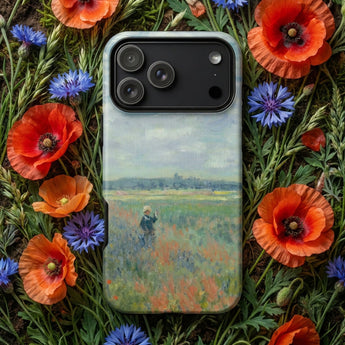 Poppy Fields Near Argenteuil - Claude Monet Phone Case Printed Impressionist-style Landscape Figure Field Poppies Monet’s Meadow, Coral