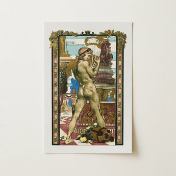 Porteur D’amphore - Maurice Desvallieres Art Print / Canvas Artistic Print Nude Male Figure Classical Attire Rendered Porteur D’amphore,