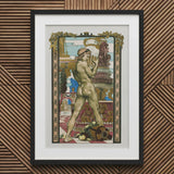 Porteur D’amphore - Maurice Desvallieres Art Print / Canvas Framed Nouveau-style Nude Male Figure Gold, Imprimerie Champenois Fused,