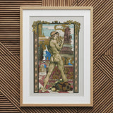 Porteur D’amphore - Maurice Desvallieres Art Print / Canvas Framed Nouveau-style Nude Male Figure Gold-toned, Imprimerie Champenois Fused,