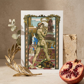 Porteur D’amphore - Maurice Desvallieres Art Print / Canvas Rectangular White Card Ornate Vintage-style Illustration Nude Male Porteur