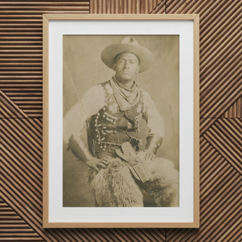 Portrait of a Black Cowboy Art Print / Canvas, 20x30’’ / 51x76cm / Natural Frame / Matboard, Posters Prints & Visual Artwork, Toby Leon