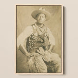 Portrait of a Black Cowboy Art Print / Canvas Vintage Sepia-toned Portrait Cowboy Wide-brimmed Hat Ornate Vest Photographic Postcard