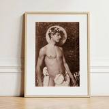 Ritratto di Nino Cesarini - Stampa d'arte di Guglielmo Pluschow / Tela, 12x16’’ / 31x41cm / Cornice naturale / Passe-partout, Poster Stampe & Visual