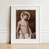 Ritratto di Nino Cesarini - Stampa d'arte di Guglielmo Pluschow / Tela, 12x16’’ / 31x41cm / Cornice bianca / Passe-partout, Poster Stampe & Visual