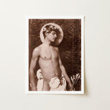 Portrait of Nino Cesarini - Guglielmo Pluschow Art Print / Canvas, Steps, Plüschow’s Naples Studio, Classical Ideal Recast, Sepia-brown
