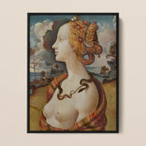 Portrait of Simonetta Vespucci - Piero Di Cosimo Art Print / Canvas, 12x16’’ / 31x41cm / Black Frame, Posters Prints & Visual Artwork, Toby