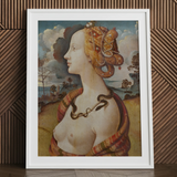 Portrait of Simonetta Vespucci - Piero Di Cosimo Art Print / Canvas, 24x32’’ / 61x81cm / White Frame / Matboard, Posters Prints & Visual