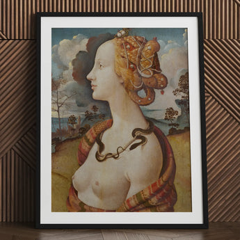 Portrait of Simonetta Vespucci - Piero Di Cosimo Art Print / Canvas Framed Classical Woman Golden Hair, Florentine Dynasty, Late