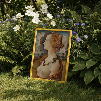 Portrait of Simonetta Vespucci - Piero Di Cosimo Art Print / Canvas Framed Painting Classical Woman Golden Hair Serpent Coiled, Florentine