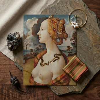 Portrait of Simonetta Vespucci - Piero Di Cosimo Art Print / Canvas Reproduction Renaissance Portrait Woman Golden Hair Adorned Ornate