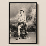 Portrait of a Tattooed Man Art Print / Canvas, 12x18’’ / 31x46cm / Black Frame, Posters Prints & Visual Artwork, Toby Leon