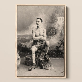 Portrait of a Tattooed Man Art Print / Canvas, 12x18’’ / 31x46cm / Natural Frame, Posters Prints & Visual Artwork, Toby Leon