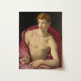 Portrait of a Young Man as Saint Sebastian - Bronzino Art Print / Canvas Classical Oil Painting Muscular Curly Red, Two Arrows, Bronzino’s,