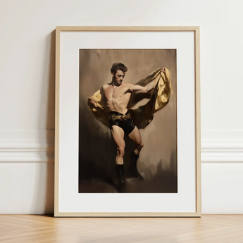 Prancer - Gay Circus Performer Art Print / Canvas, 12x16’’ / 31x41cm / Natural Frame / Matboard, Posters Prints & Visual Artwork, Toby Leon