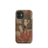 Prayer Break - Gothic Revival Embroidered Phone Case Iphone 12 Mini / Matte Phone Case Vintage Woman Portrait Syntax, Her Eyes Stitched,