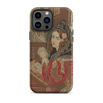 Prayer Break - Gothic Revival Embroidered Phone Case Iphone 13 Pro Max / Matte Iphone Case Vintage Woman Portrait Syntax, Her Eyes