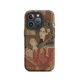 Prayer Break - Gothic Revival Embroidered Phone Case Iphone 16 Pro / Matte Iphone Case Vintage Woman Portrait Syntax, Her Eyes Stitched,