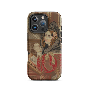 Prayer Break - Gothic Revival Embroidered Phone Case Iphone 16 Pro / Matte Iphone Case Vintage Woman Portrait Syntax, Her Eyes Stitched,