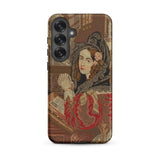 Prayer Break - Gothic Revival Embroidered Phone Case Samsung Galaxy S25 Plus / Matte Vintage-style Phone Case Detailed Illustration Woman