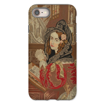 Prayer Break - Gothic Revival Embroidered Phone Case Iphone 8 / Matte Tapestry-style Phone Case Woman Prayer Syntax, Her Eyes Stitched,