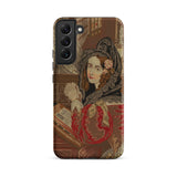 Prayer Break - Gothic Revival Embroidered Samsung Case, Galaxy S22 Plus / Matte, Phone Case Vintage Portrait Woman Floral Headpiece