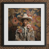 Presley - Gay Black Twunk Cowboy Art Print / Canvas, 12x12’’ / 31x31cm / Frame / Matboard, Posters Prints & Visual Artwork, Toby Leon