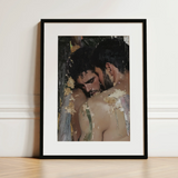 Pressed - Erotic Gay Couple Art Print / Canvas, 12x16’’ / 31x41cm / Black Frame / Matboard, Posters Prints & Visual Artwork, Toby Leon
