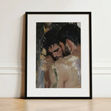 Pressed - Erotic Gay Couple Art Print / Canvas Black-framed Textured Impressionistic Painting Two Men, Prints