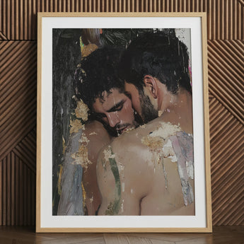 Pressed - Erotischer schwuler Paar-Kunstdruck / Leinwand, Poster-Drucke & visuelle Kunstwerke, Toby Leon