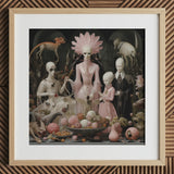 Pretty in Pink - Stampa d'arte horror queer lowbrow / Tela, 12x12’’ / 31x31cm / Cornice naturale / Passe-partout, Poster stampe e opere d'arte visiva,